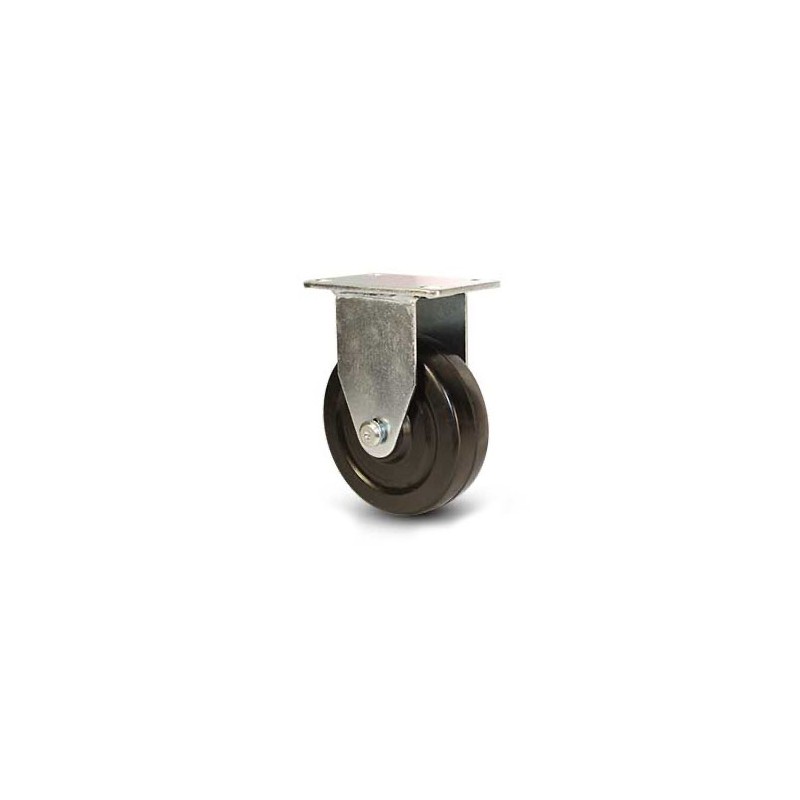 Rigid Caster - Hard Rubber - 4 inch