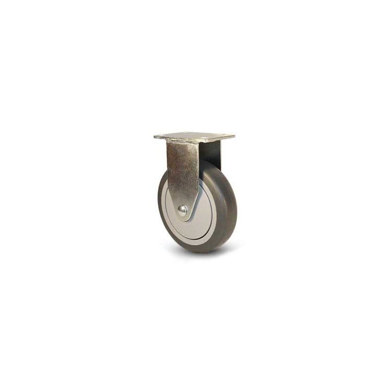 Rigid Caster - Thermo-Pro Rubber w/ Ball Bearing - 5 inch